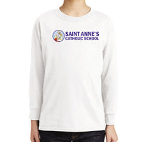 Load image into Gallery viewer, Youth 100% Cotton Long Sleeve T-Shirt w/ big logo