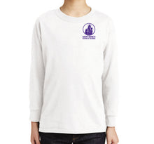 Load image into Gallery viewer, Youth 100% Cotton Long Sleeve T-Shirt w/ small logo