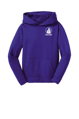 Youth SportTek Performance Hoodie with small logo